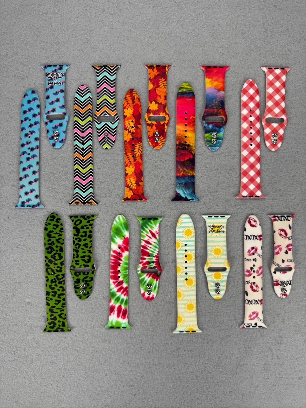 Silicone Watch Bands - Colorful Patterned Straps - Apple Watch compatible 45mm